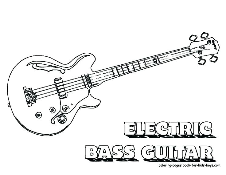 736x568 Electric Guitar Coloring Pages Free Guitar Coloring Pages Bass