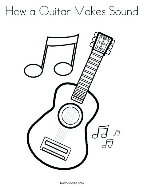 468x605 Electric Guitar Coloring Pages Printable With Music Notes Page