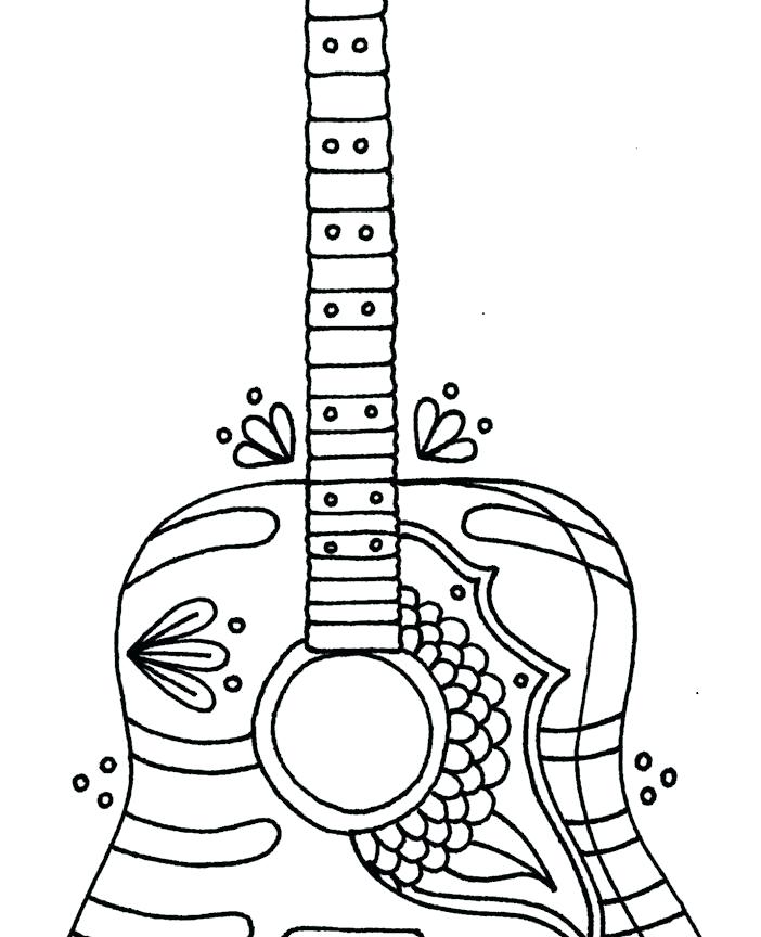 702x864 Free Printable Electric Guitar Coloring Pages