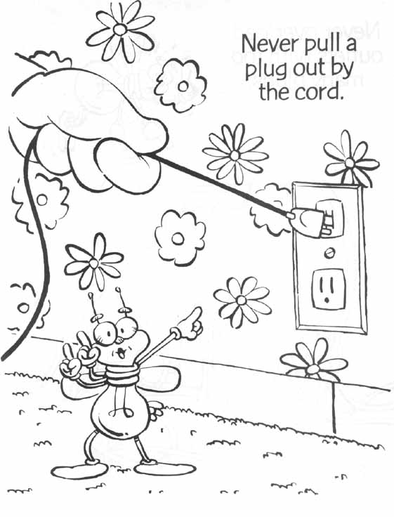 561x736 Electrical Safety Coloring Page