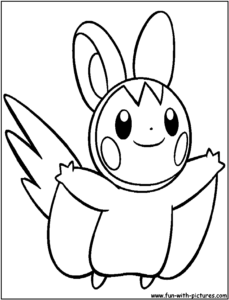 800x1050 Emolga Coloring Page