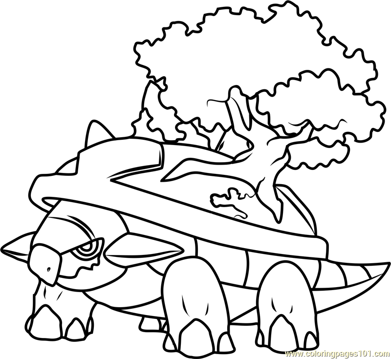 800x735 Torterra Pokemon Coloring Page