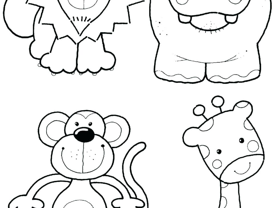 970x728 Coloring Pages Zoo Animals Crocodile Preschool Animal Panda Free