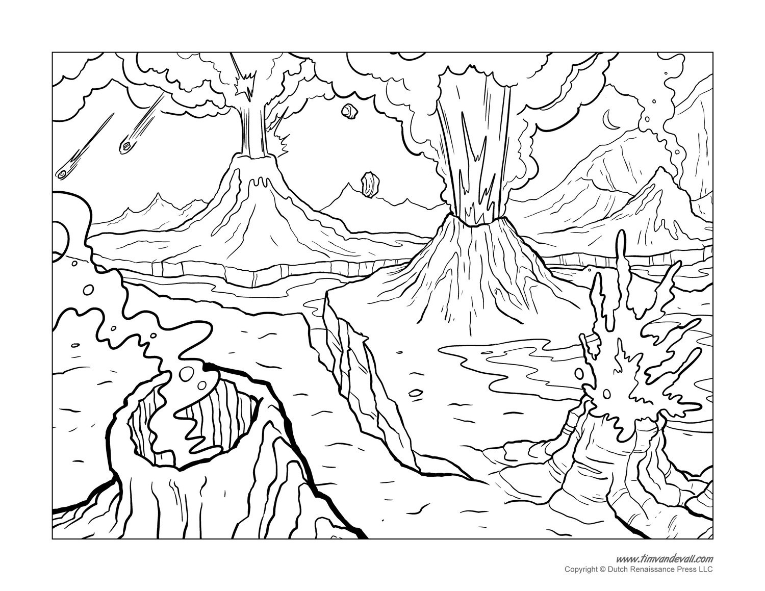 1500x1159 Free Coloring Pages For Elementary Students New Volcano