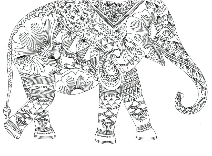 827x609 Elephant Coloring Book Elephant Coloring Pages Mandala Elephant