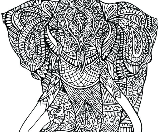 600x500 Coloring Pages For Elephants