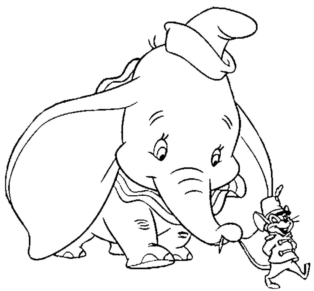 1014x940 Disney Cartoon Dumbo The Elephant Coloring Pages