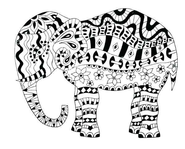 600x485 Elephant Picture To Color