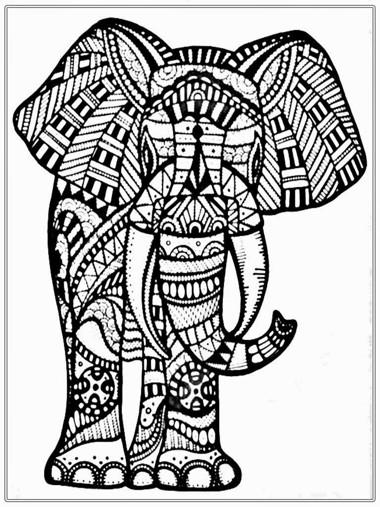 768x1024 Weird Asian Elephant Coloring Page Pages Print