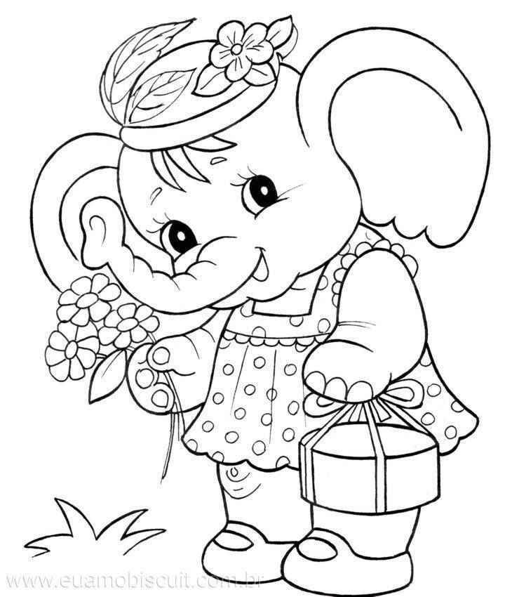 720x850 Best Cute Baby Elephant Coloring Pages Images
