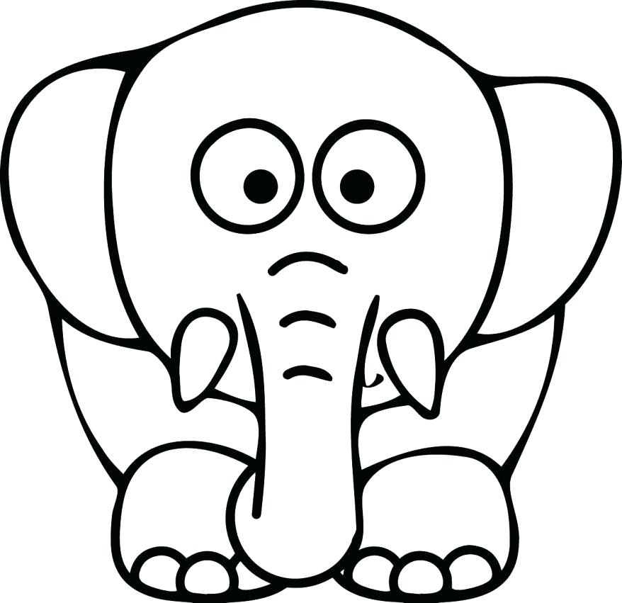 878x851 Elephant Face Coloring Page Coloring Page Face Holiday Coloring