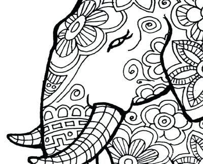 400x322 Elephant Mandala Coloring Pages Easy Page Difficult For Grown