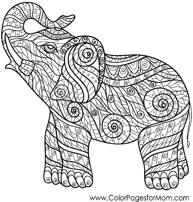 640x668 Elephant Mandala Coloring Pages