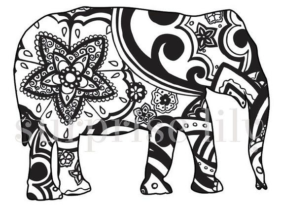 570x418 Colouring Book Elephant
