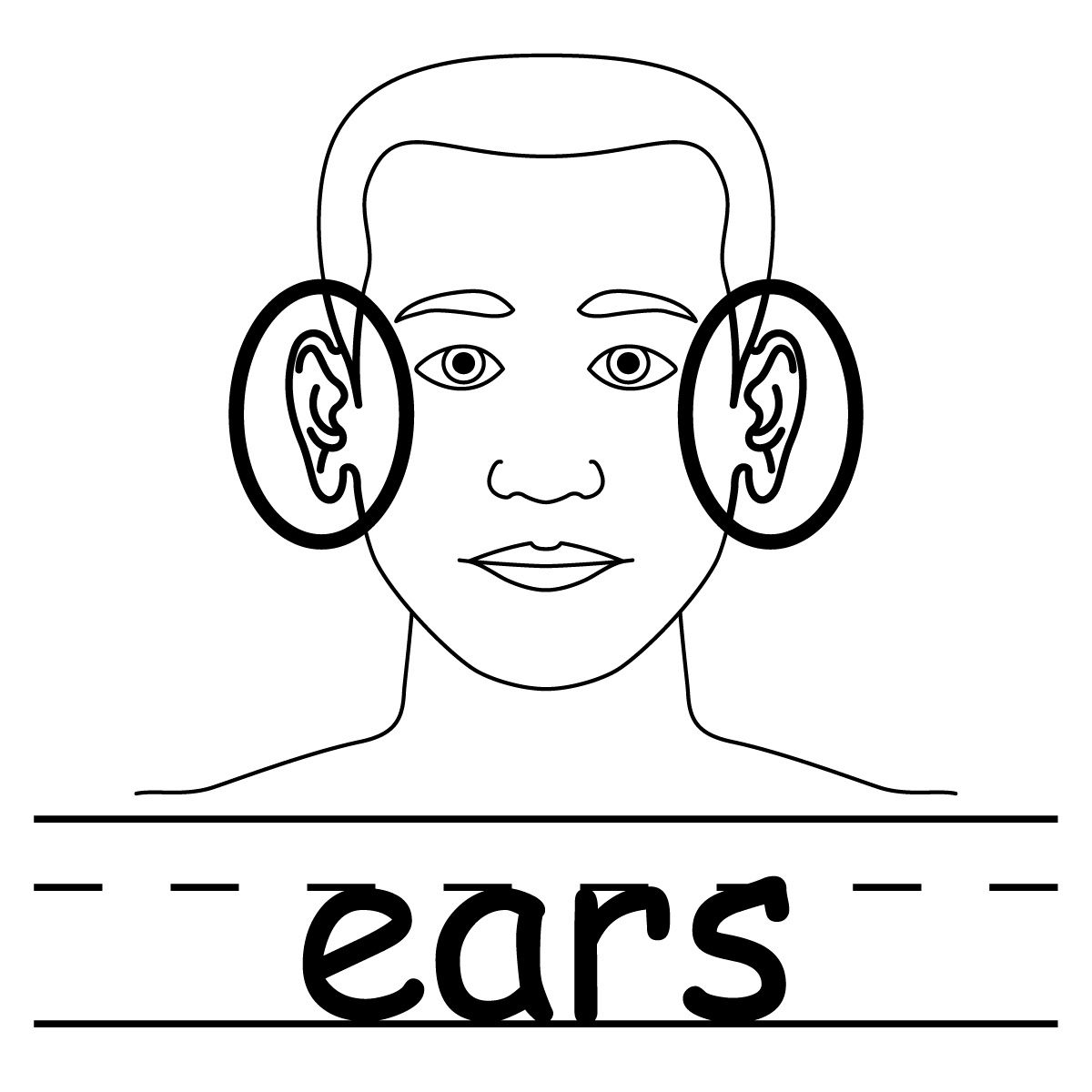 1200x1200 Elf Ears Template For Ear Coloring Page