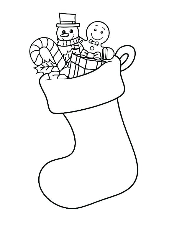 600x777 Stocking Coloring Page