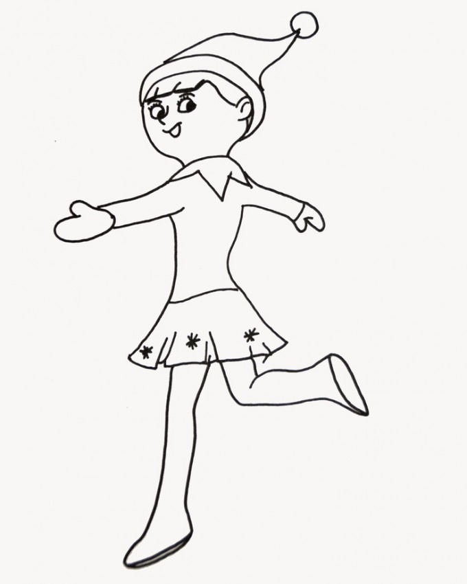 680x850 Elf On The Shelf Girl Coloring Pages Coloring Page