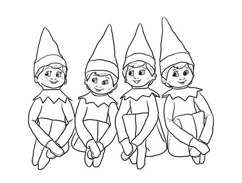 480x362 Elves On The Shelf Coloring Page From Elf On The Shelf Category