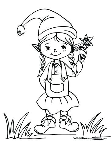 364x470 Elf Printable Coloring Pages Cute Little Girl Elf Coloring Pages
