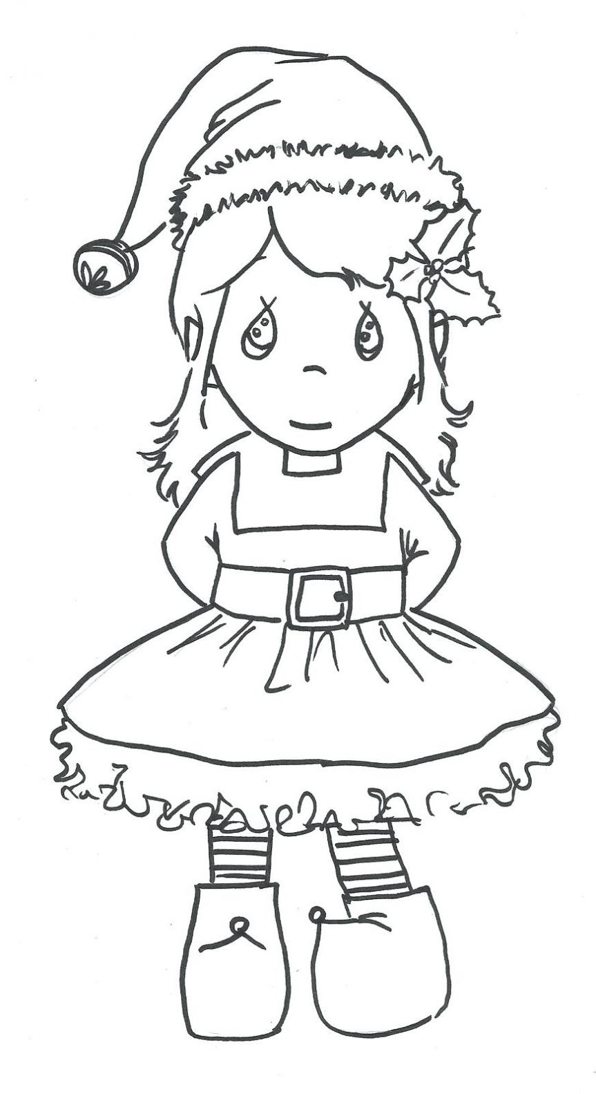 863x1583 Free Elf Coloring Page Printable Nice Christmas Pages On The Shelf