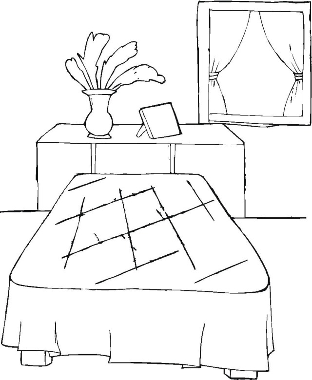 640x780 Free Coloring Page Of Elisha's Room
