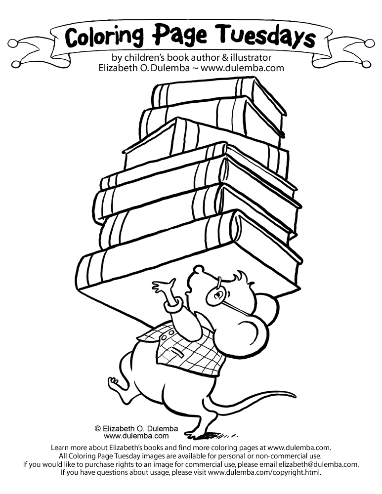 773x1000 Library Rules Coloring Page