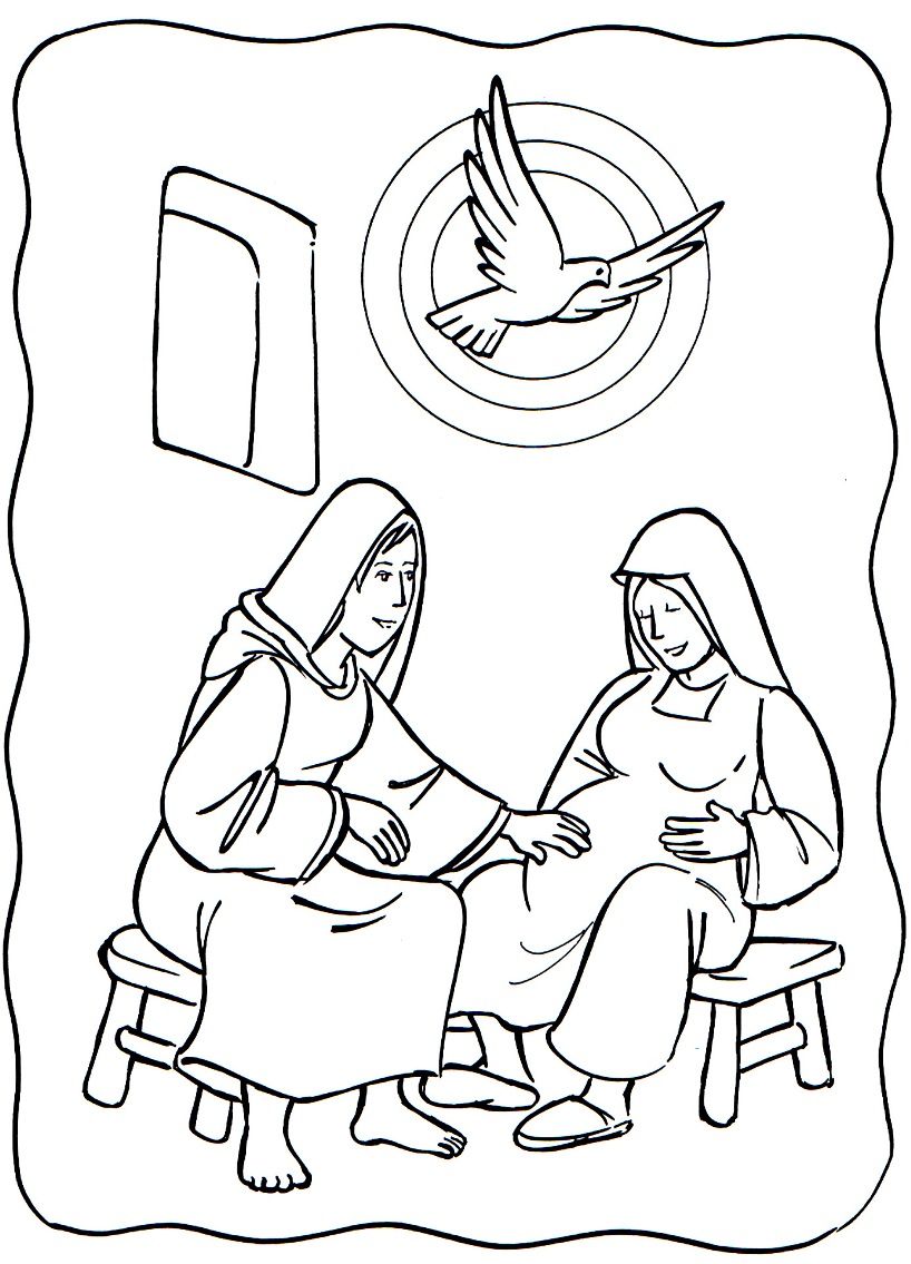 818x1135 Luke Mary Visited Elizabeth Mary Elizabeth Coloring