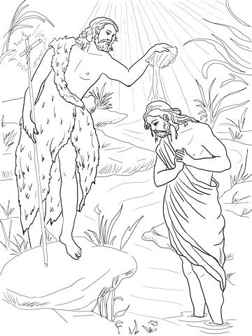 360x480 Mary And Elizabeth Coloring Pages John The Baptist Baptizing
