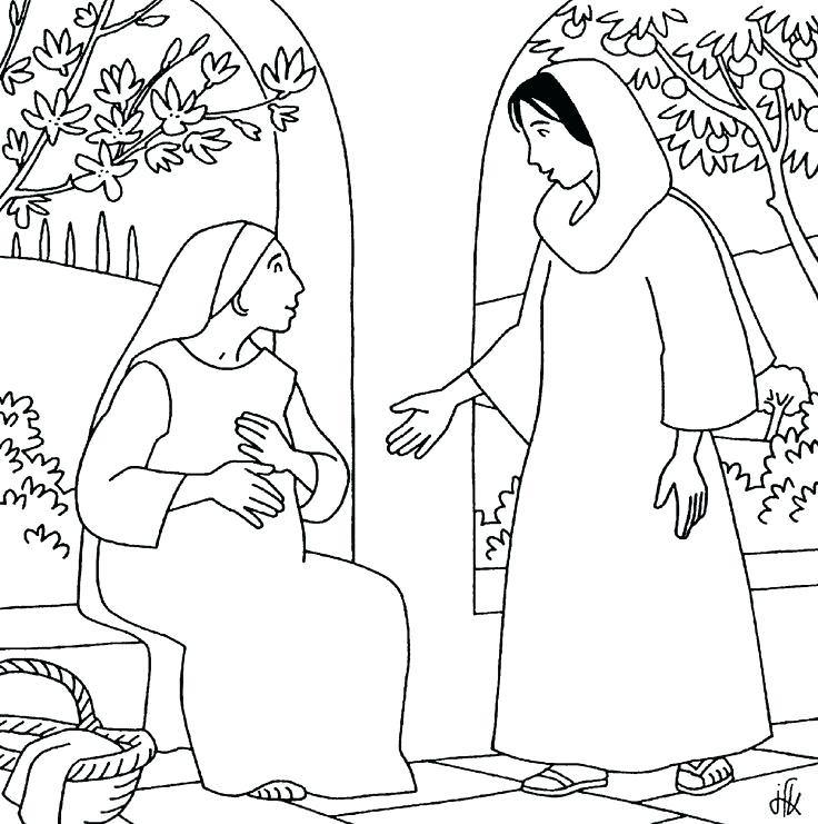 736x741 Mary Visits Elizabeth Coloring Pages