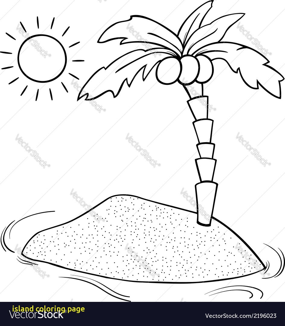 944x1080 Island Coloring Page With Desert Island Cartoon Coloring Page