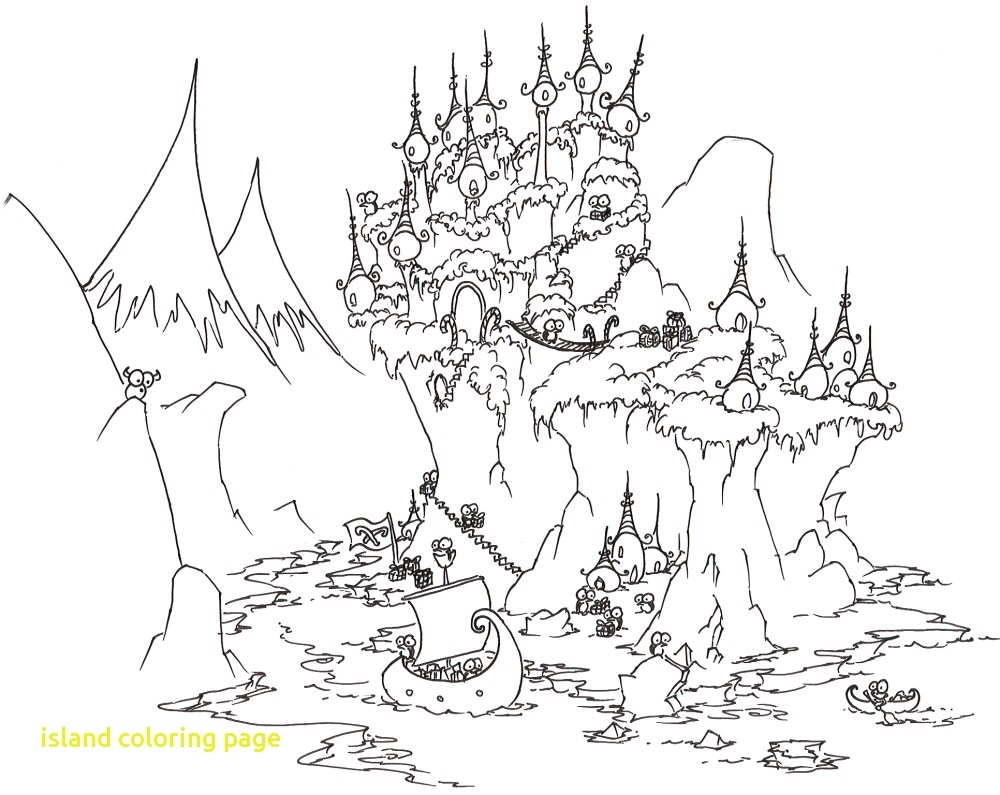 1000x795 Island Coloring Page With House On Island Coloring Pages