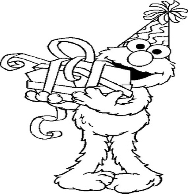 600x623 Free Elmo Birthday Coloring Pages Elmo Birthday Coloring Page