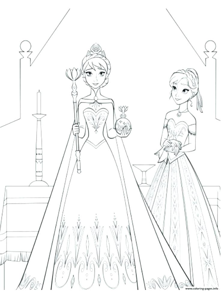 736x970 Elsa Anna Coloring Page