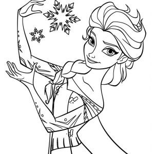 300x300 Elsa Coloring Pages Print Elsa Creating Snowflakes With Her