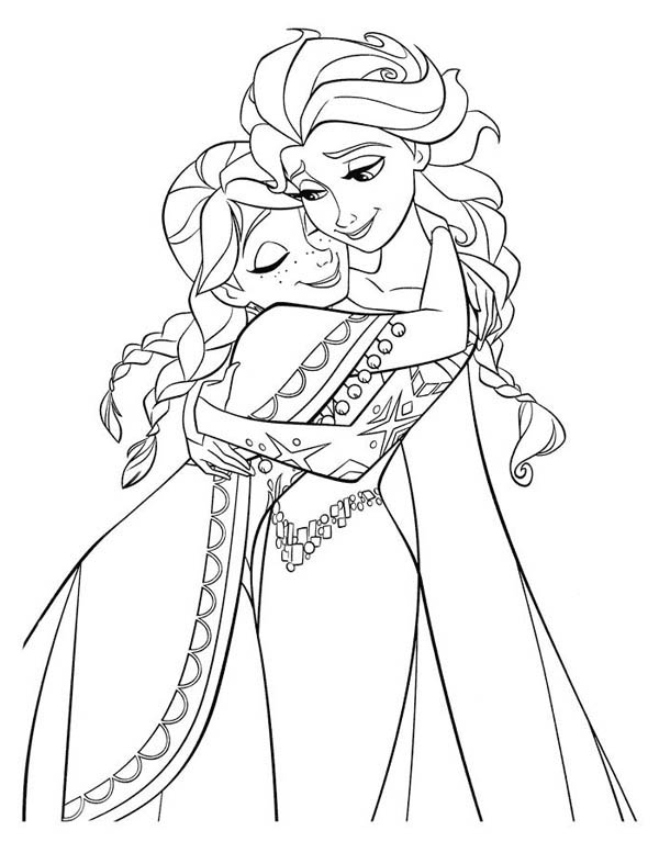 600x787 Best Sister Frozen Elsa And Anna Coloring Pages Free