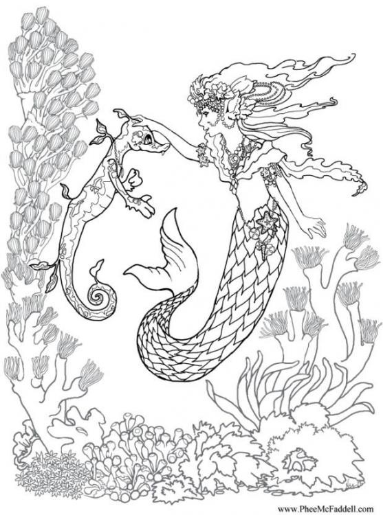 Elsa Mermaid Coloring Pages
