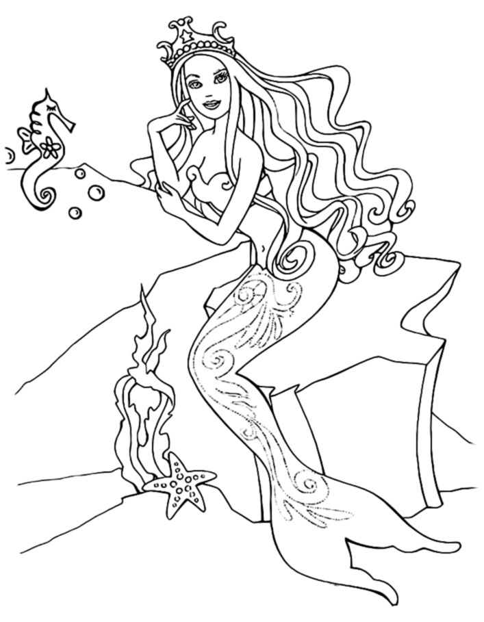 707x909 Barbie Mermaid Coloring Pages
