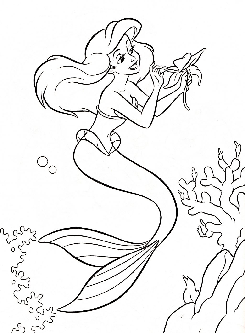 1024x1390 Cool Elsa Ariel And Friends Coloring Page