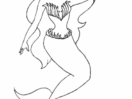 440x330 Mermaid Color Page, Printable Little Mermaid Coloring Pages