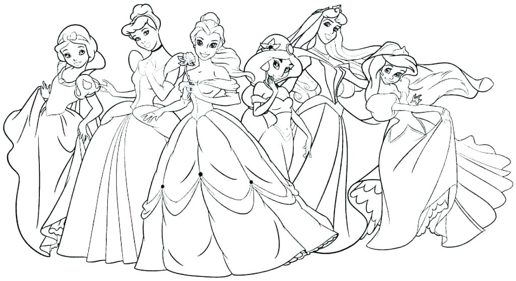 1024x558 Frozen Princess Coloring Pages Printable Belle Awesome Fuhrer