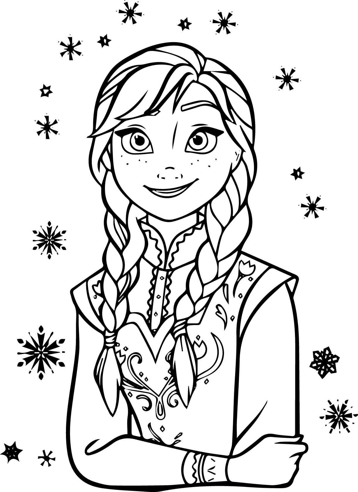 1221x1679 Princess Frozen Anna Coloring Pages Womanmatecom, Princess