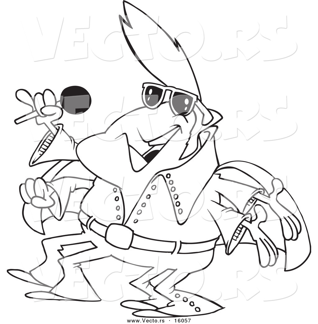 1024x1044 Vector Of A Cartoon Elvis Impersonator Alien Singing