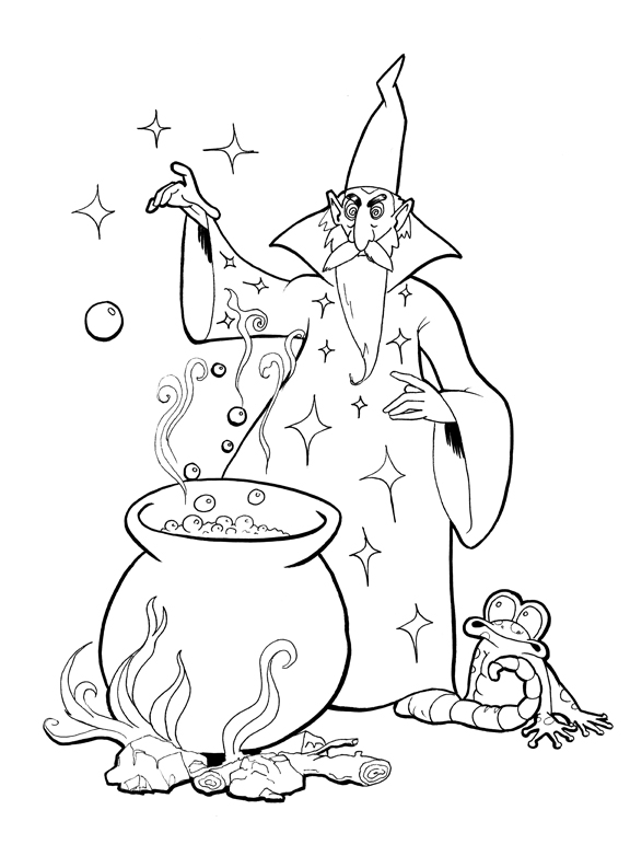 576x782 Wizard Coloring Pages