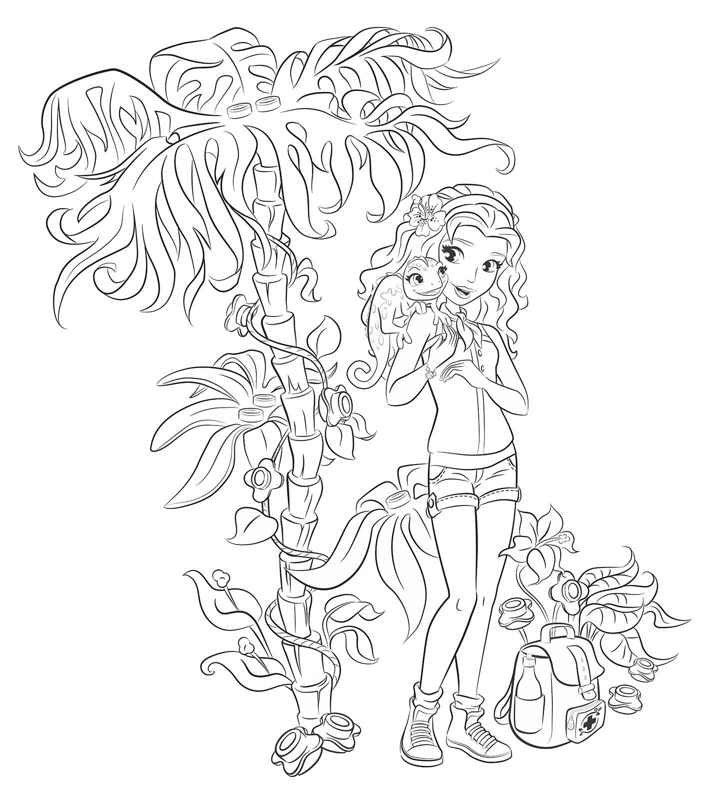 1403x1600 Emma From Lego Friends Colouring Pages Party Time