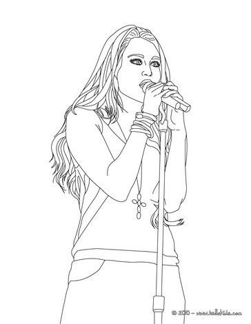 364x470 Miley Cyrus Singing Coloring Page More Miley Cyrus Coloring