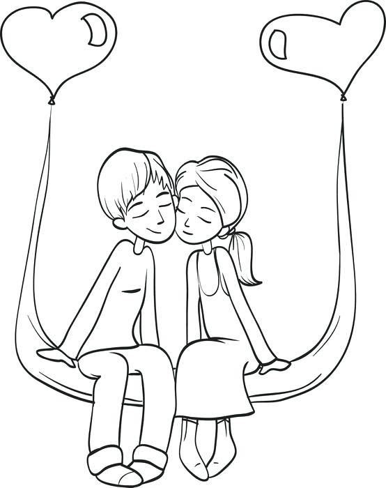 554x700 Cute Couple Coloring Pages Printable Valentines Day Coloring Page