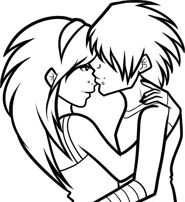 595x650 Emo Love Coloring Pages Coloring Page