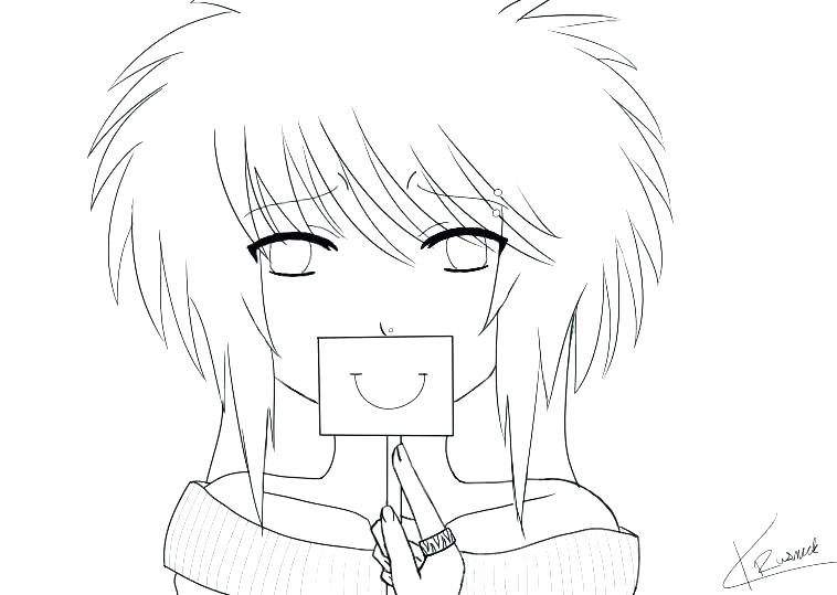 758x539 Emo Girl Coloring Pages