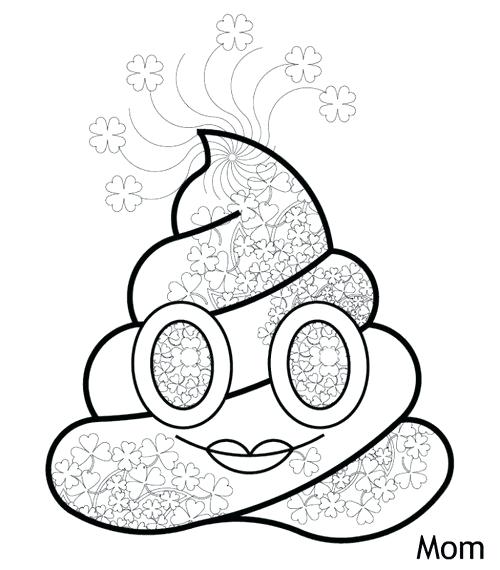 500x570 Shamrocks Coloring Pages Printable Poop Emoji Coloring St Day