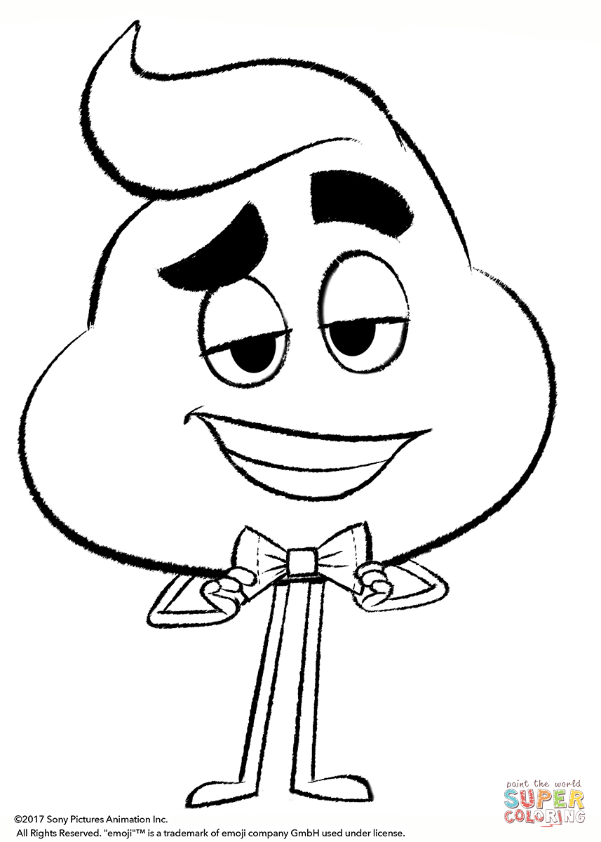 857x1200 Full Poop Emoji Coloring Page From Movie Free